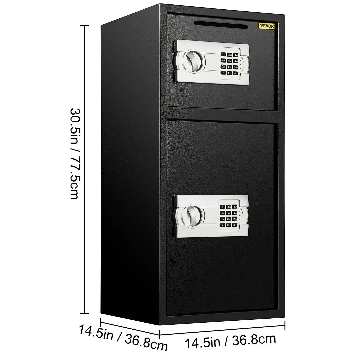 SucceBuy Double Door Steel Safe Deposit Box With Electronic Lock