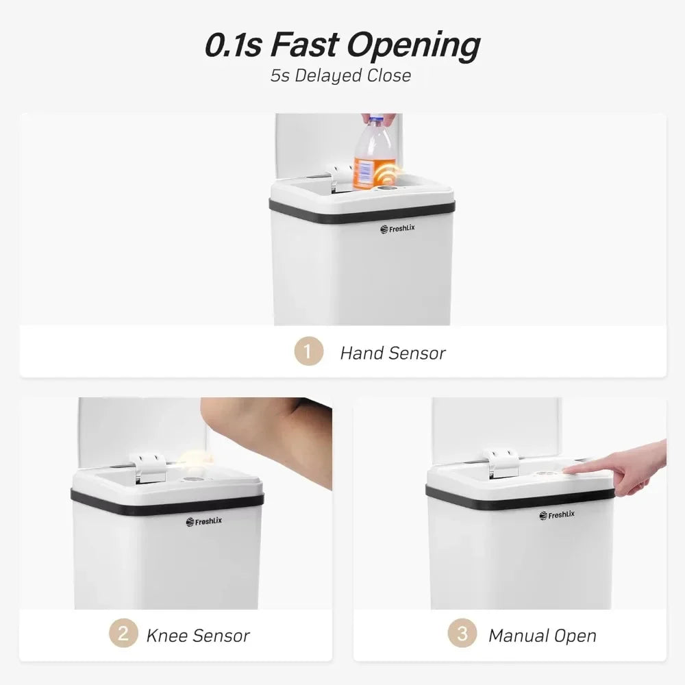 XMSJ Touchless Bathroom Trash Can With Lid Motion Sensor