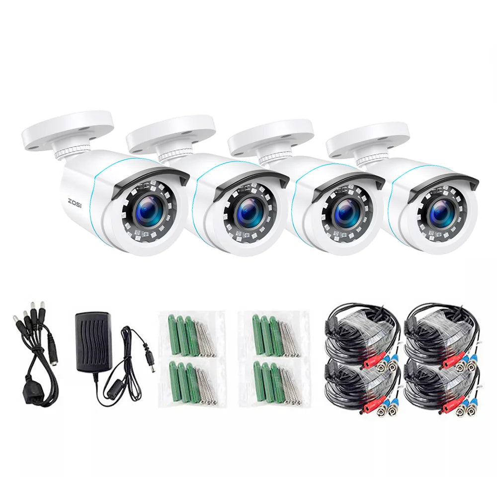 ZOSI 1080P TVI Outdoor Indoor Bullet Security Camera 4 Pack
