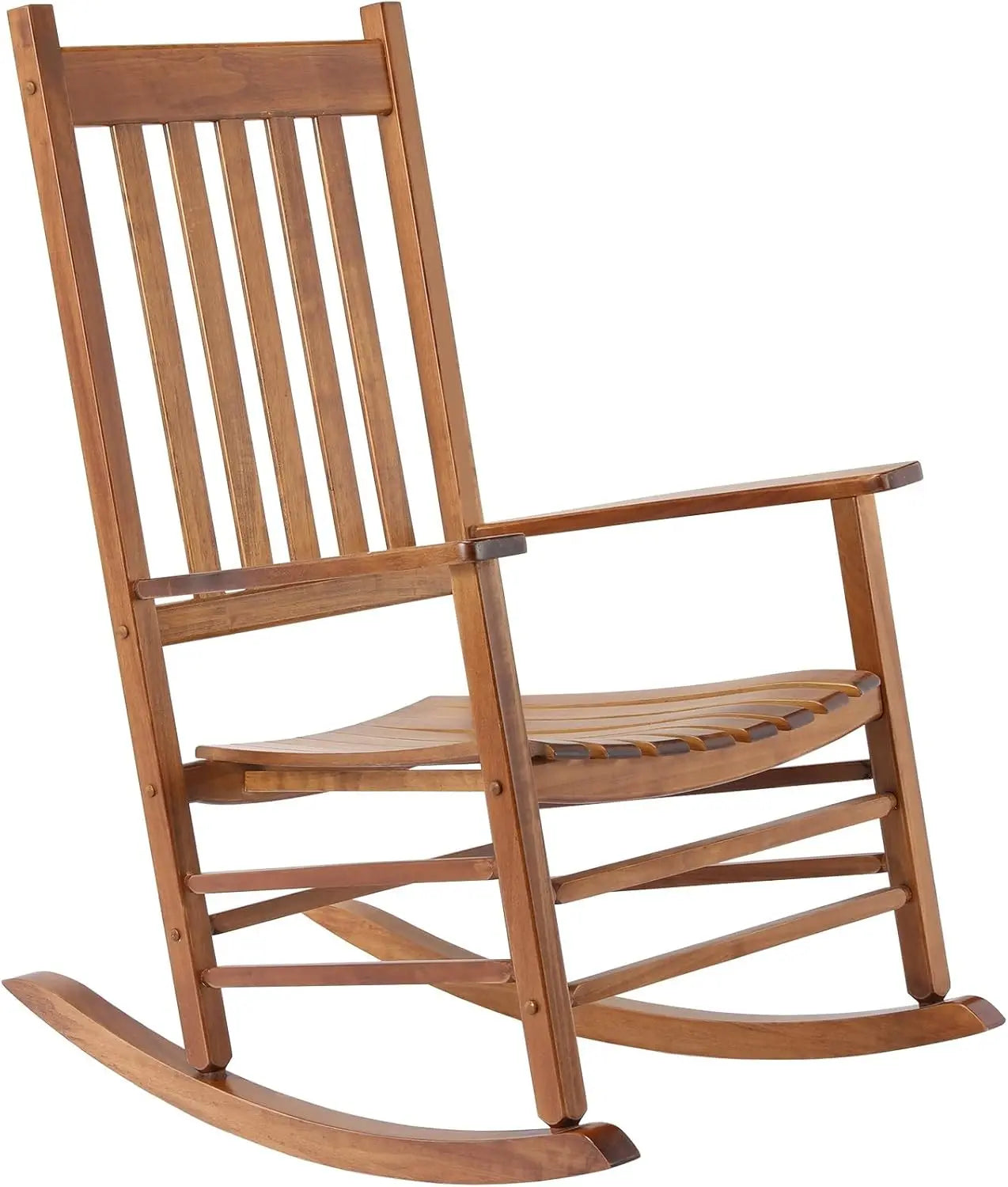 AuAg High Back Wood Porch Rocker Outdoor Rocking Chair