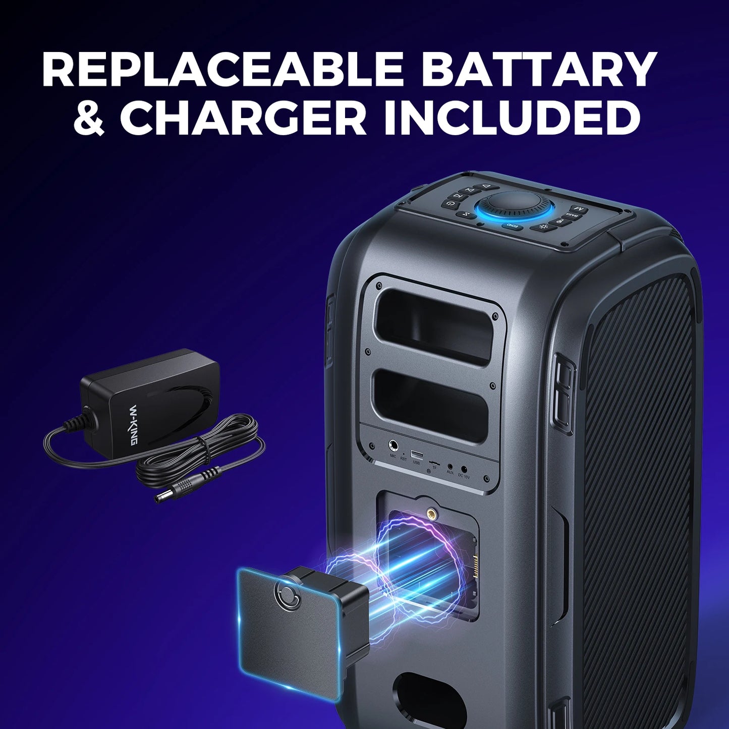 W-King 250W Peak Bluetooth Speaker With 120dB Bass Boom