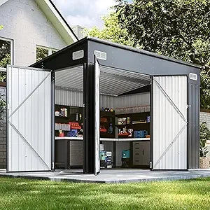Premium Galvanized Steel Storage Shed With Triple Doors