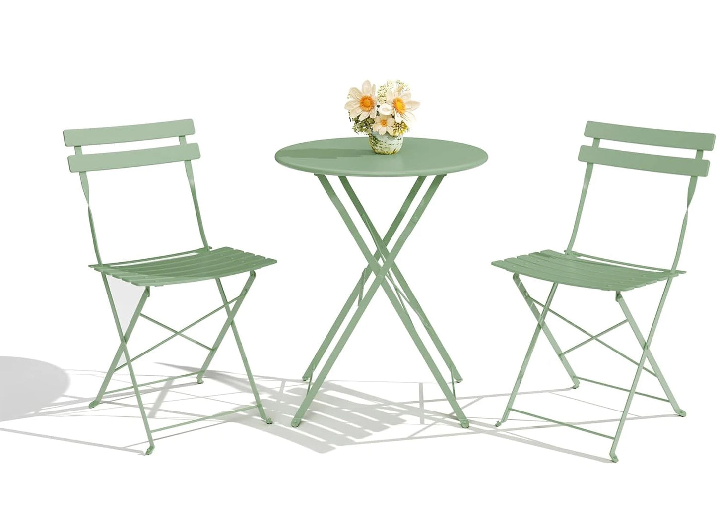 TWISTER.CK Patio Bistro Set Folding Table And Chairs Outdoor Furniture