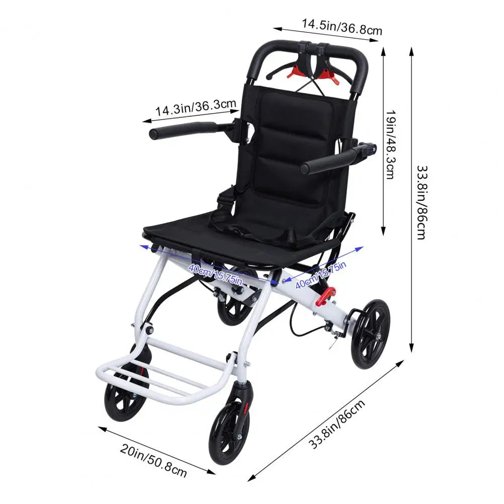 Diowewea Portable Folding Transit Wheelchair For Adults And Seniors