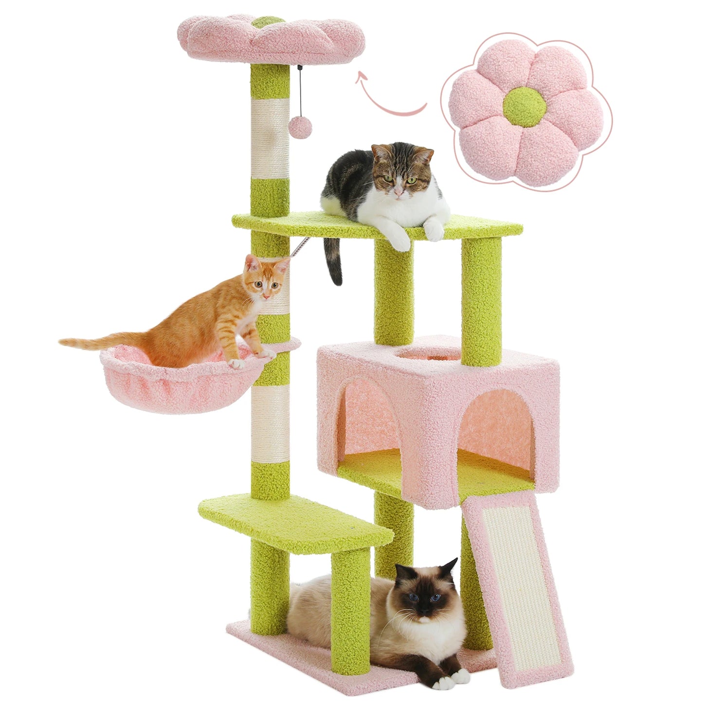 PAWZ Road Flower Cat Tree Cat Tower With Sisal Posts