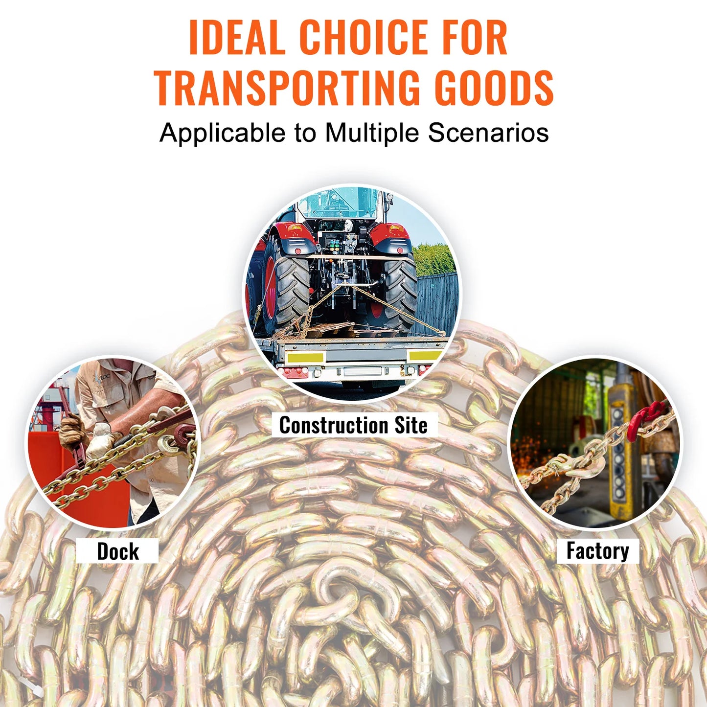 SucceBuy Grade 80 Zinc Plated Binder Chain With Grab Hooks