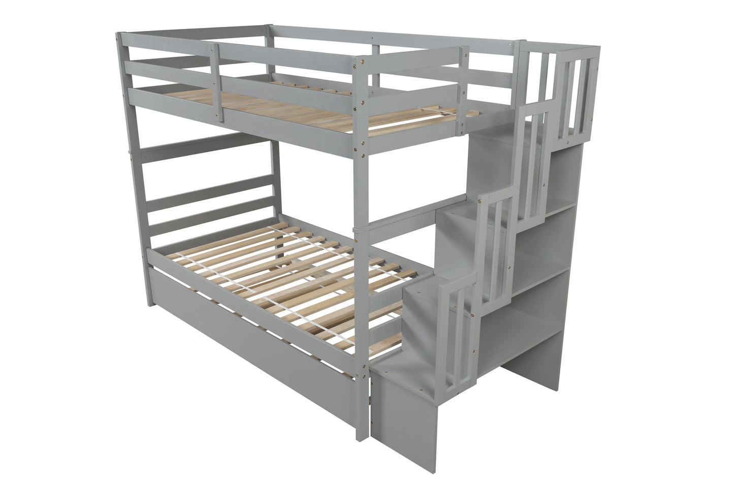 Twin Bunk Bed With Trundle For Modern Bedroom Space