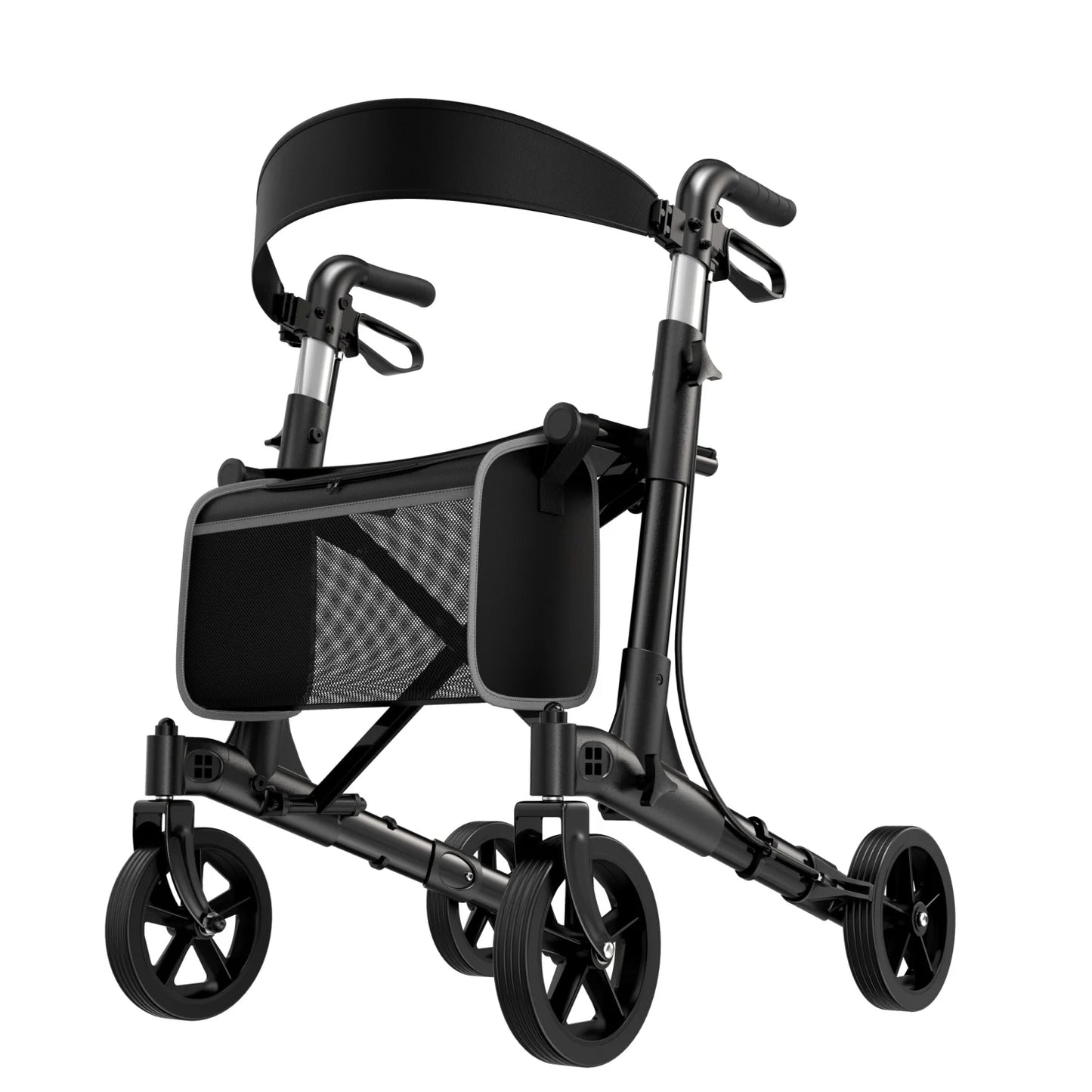 MAIDESITE Foldable Rollator Walker With Seat And All Terrain Wheels