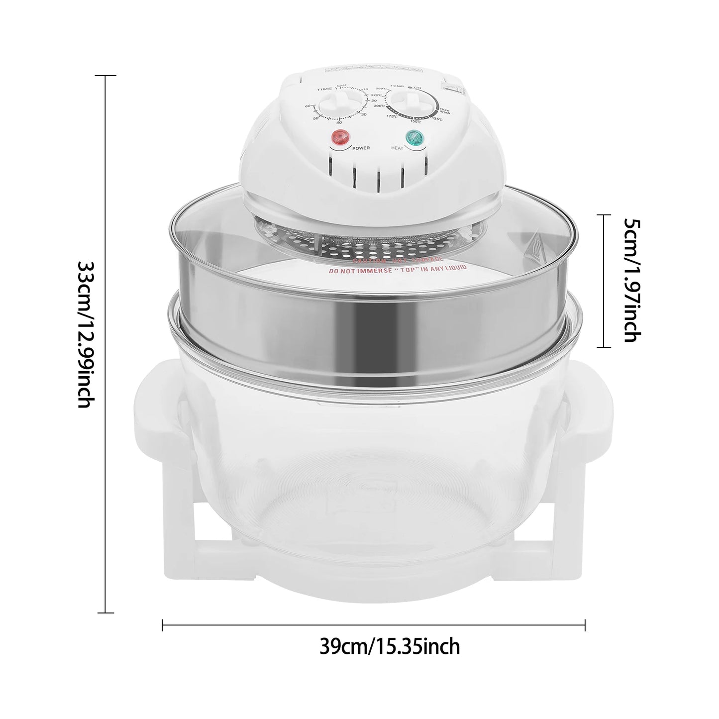 Air Fryer 1400W Glass Viewable With Expansion Ring Multifunctional Cooker