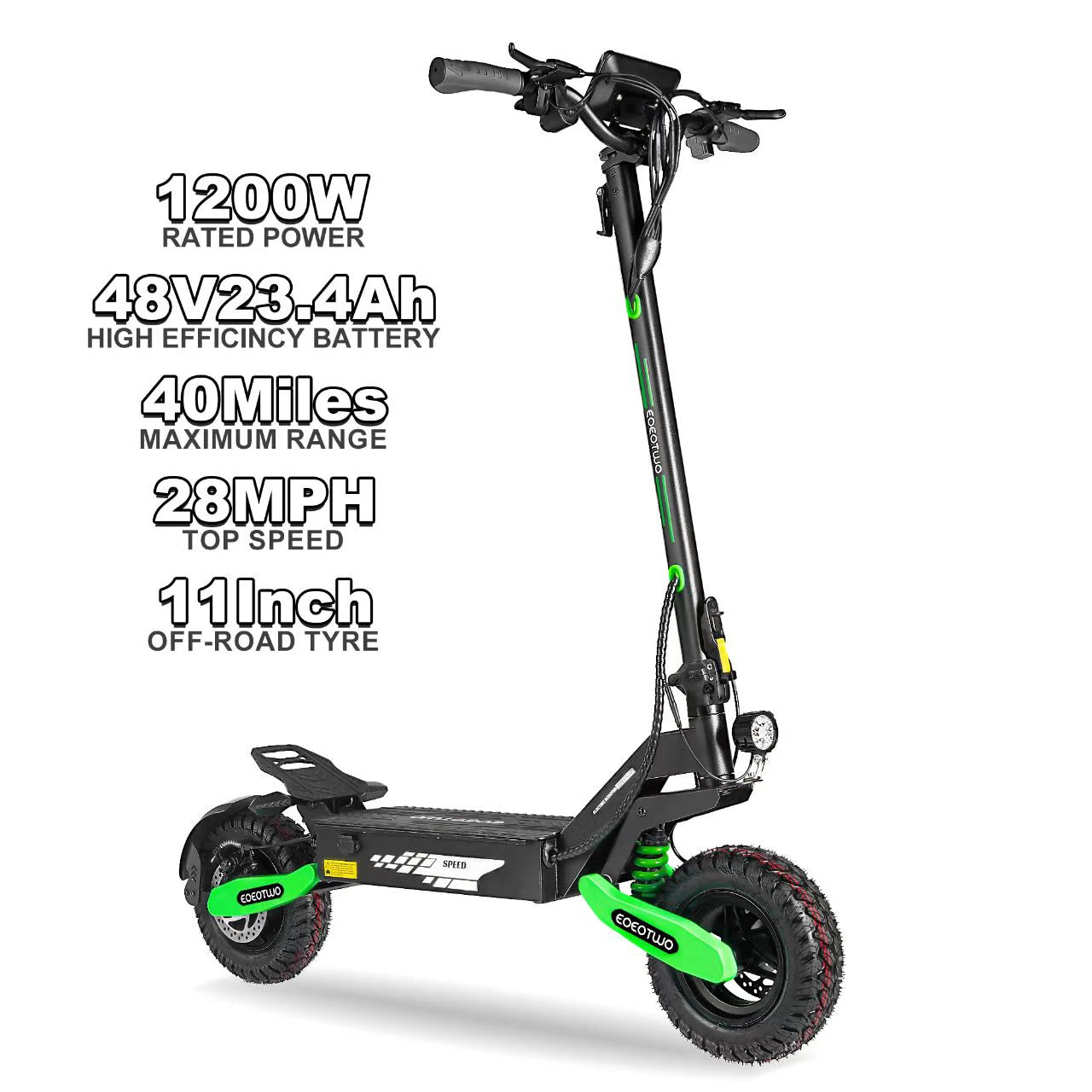EOEOTWO GT06 Electric Scooter 1200W 48V Battery Dual Suspensions