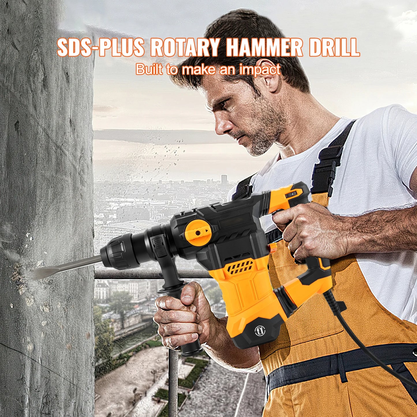 SucceBuy 1500W Rotary Hammer Drill With 4 Modes Corded Demolition