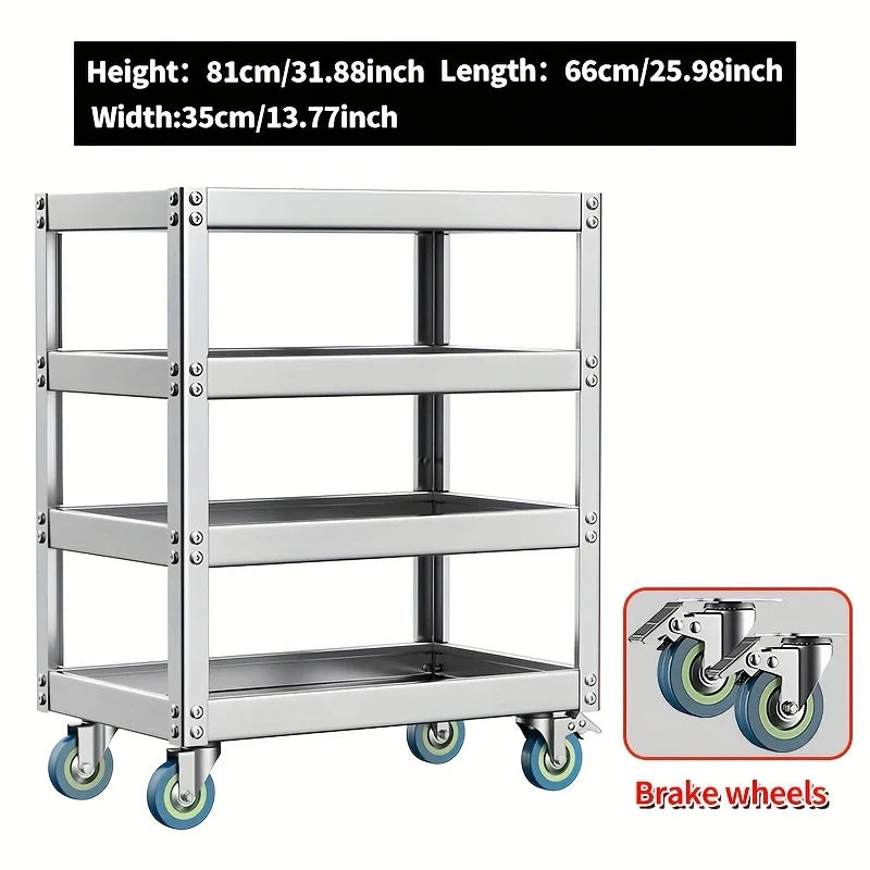 Oudisi 3-Tier Heavy Duty Tool Cart 1500lb With Locking Wheels