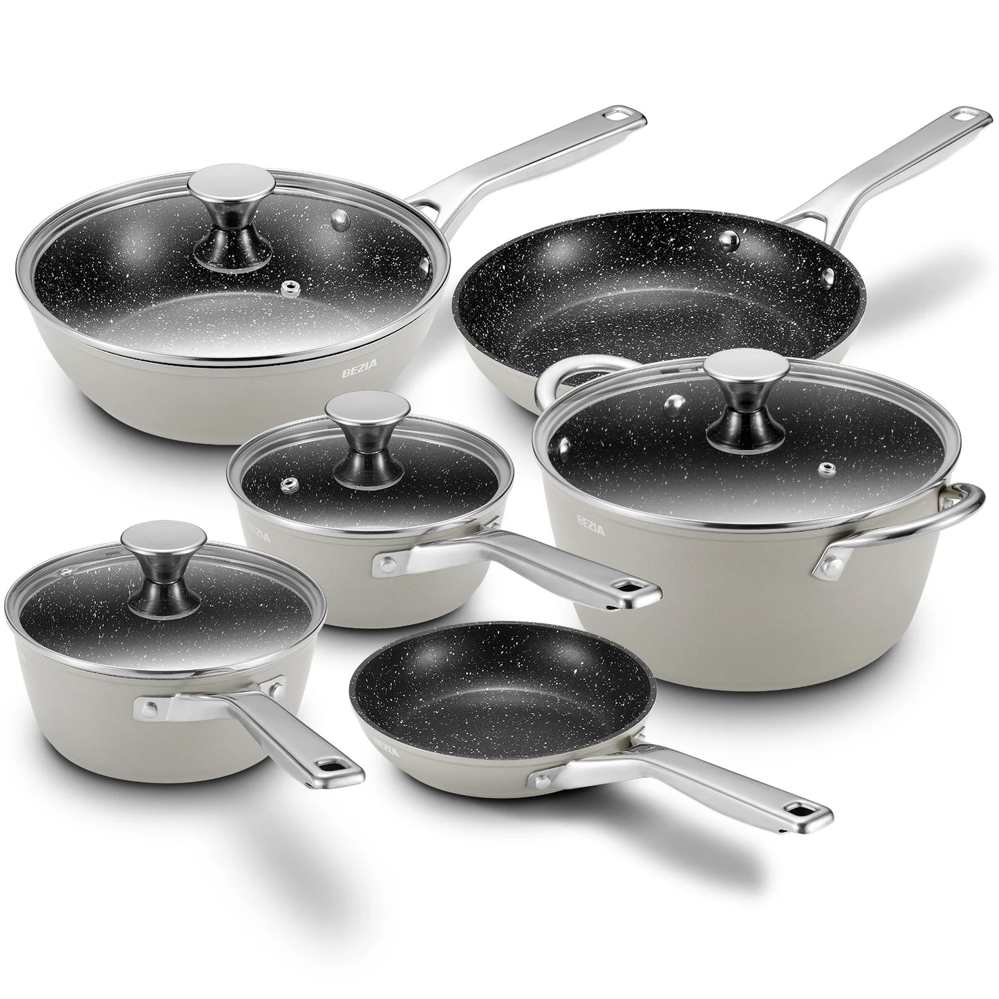 Bezia Induction Cookware Nonstick Set For Induction Cooktops