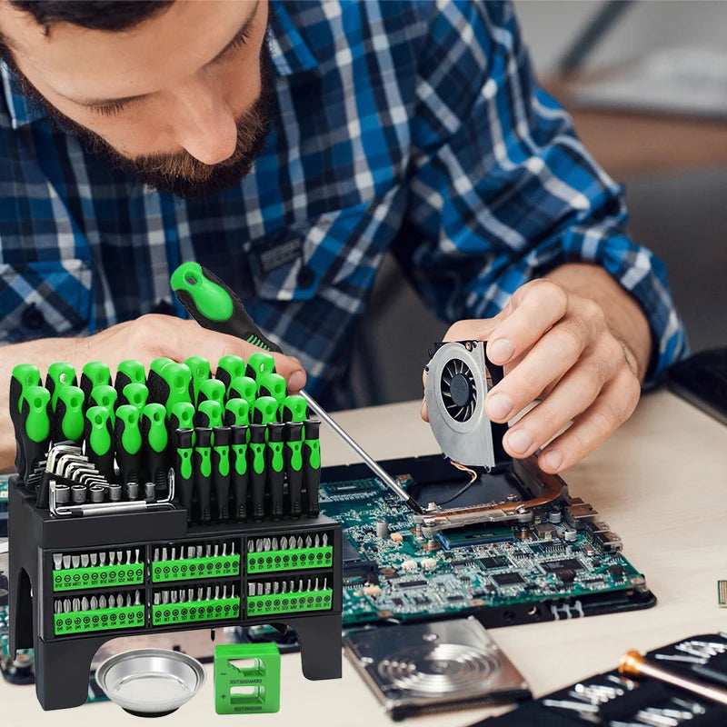 DIY Supplies Screwdriver Set Insulated Magnetic With Plastic Holder