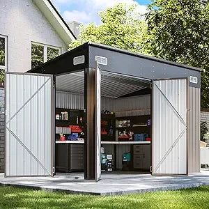 Premium Galvanized Steel Outdoor Shed Triple Weatherproof Lean To