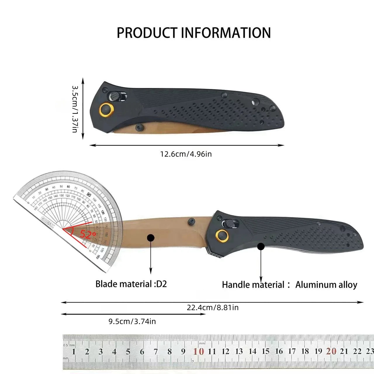 HX OutdoorsDIY BM710 Folding Knife With Aviation Aluminum Handle Axis Lock