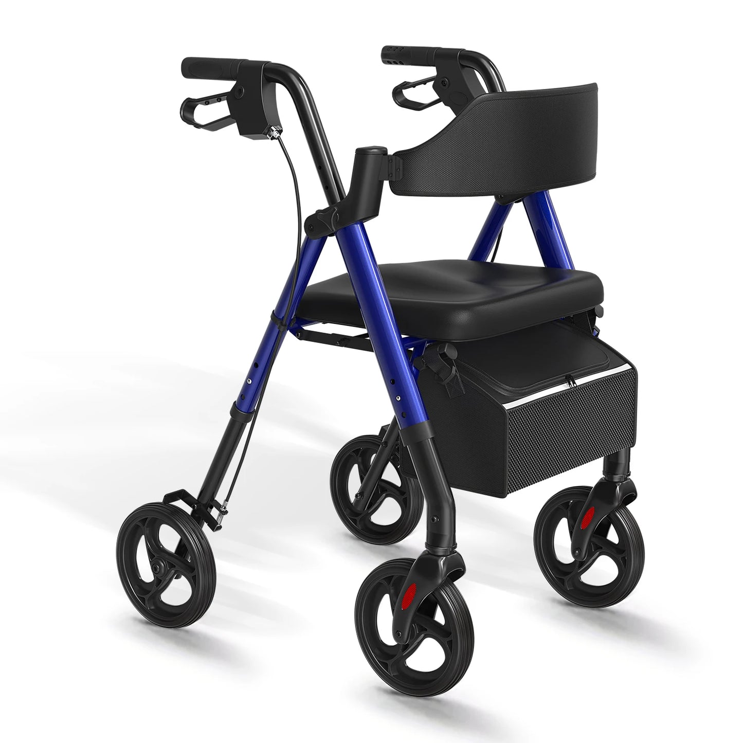 Rollator Walker For Seniors Foldable With Seat Durable Aluminum 8 Inch Wheels