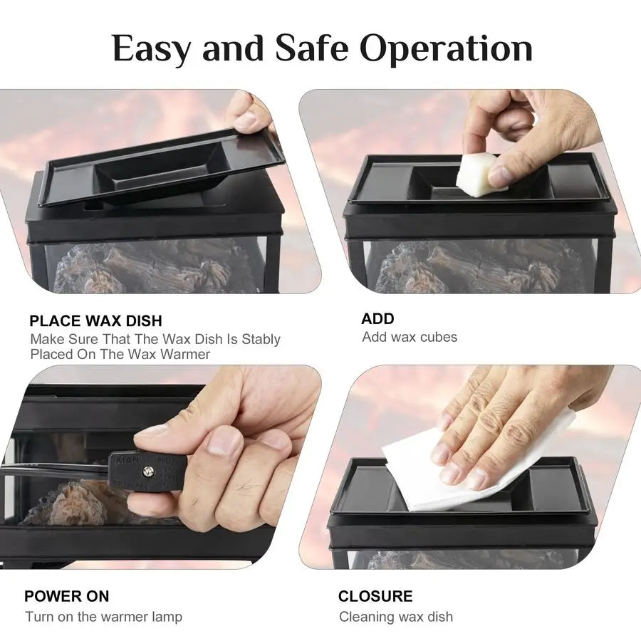 Fireplace Wax Warmer,Wax Warmer for Scented Wax,Electric Wax Melt Warmer,Full Metal Wax Melter,Wax Burner Fragrance Warmer for H