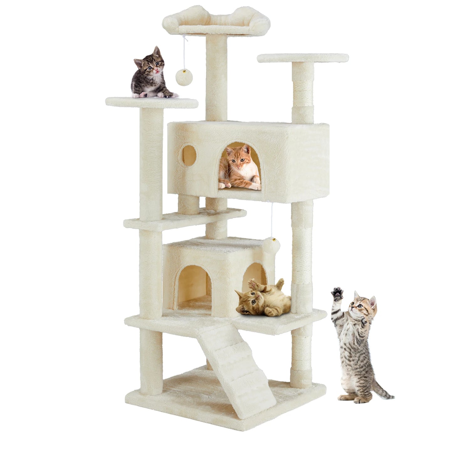 JHK Four-Tier Cat Tree With Sisal Scratching Posts For Cats