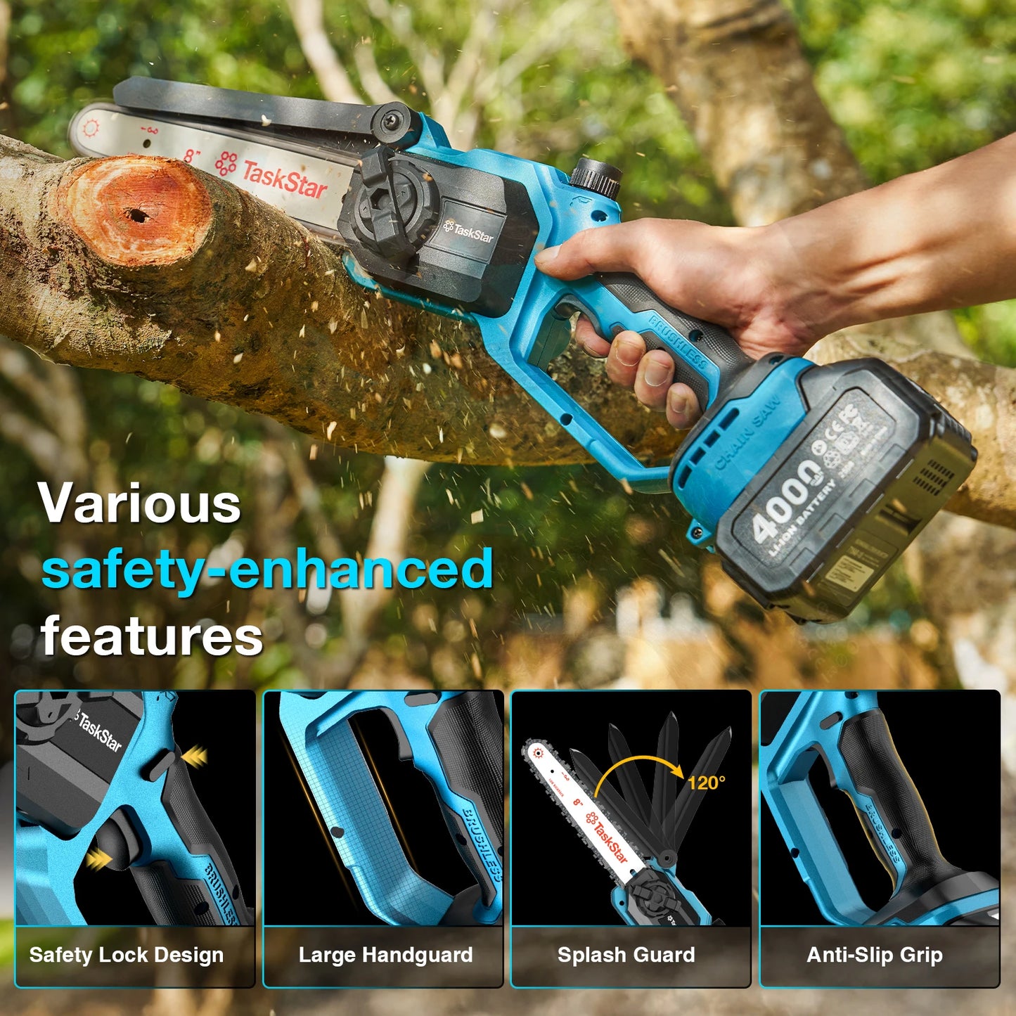 TaskStar 2 In 1 Cordless Pole Saw With Telescopic Reach