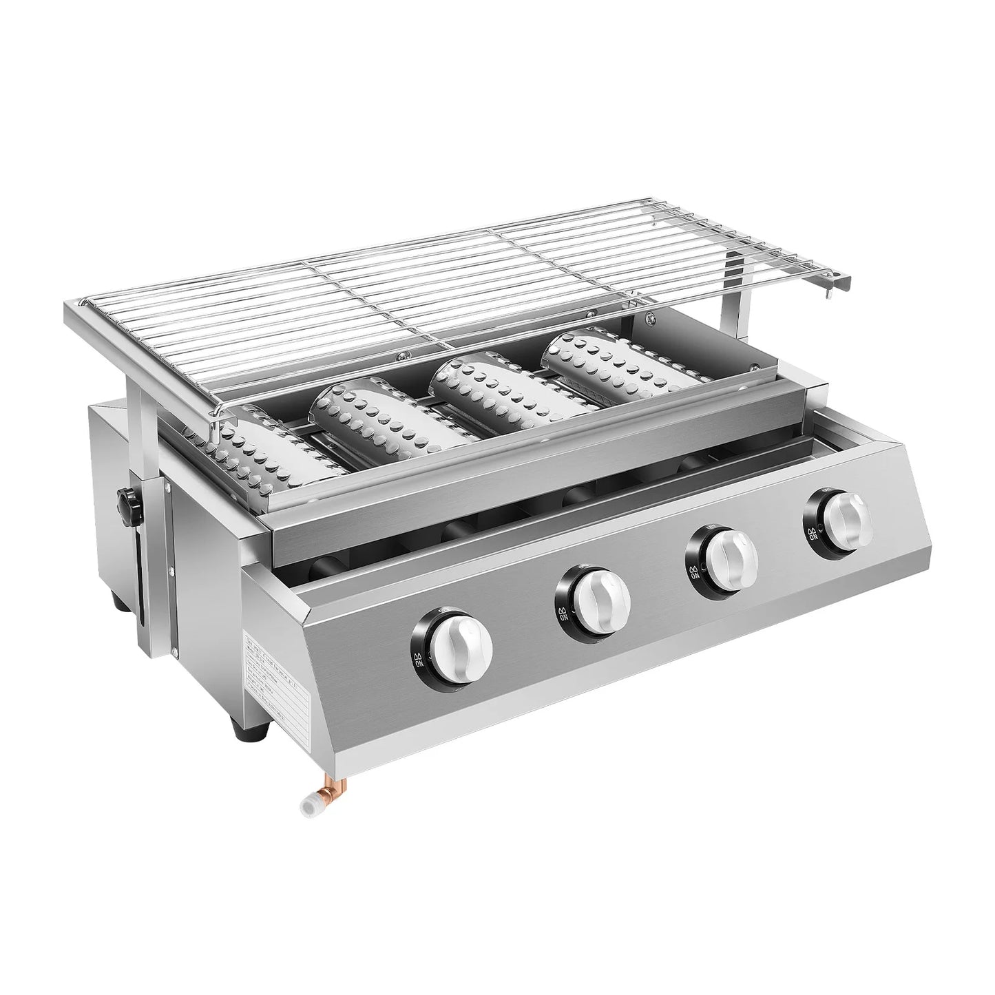 4 Burner Propane Gas Grill Stainless Steel Smokeless Portable Outdoor Patio
