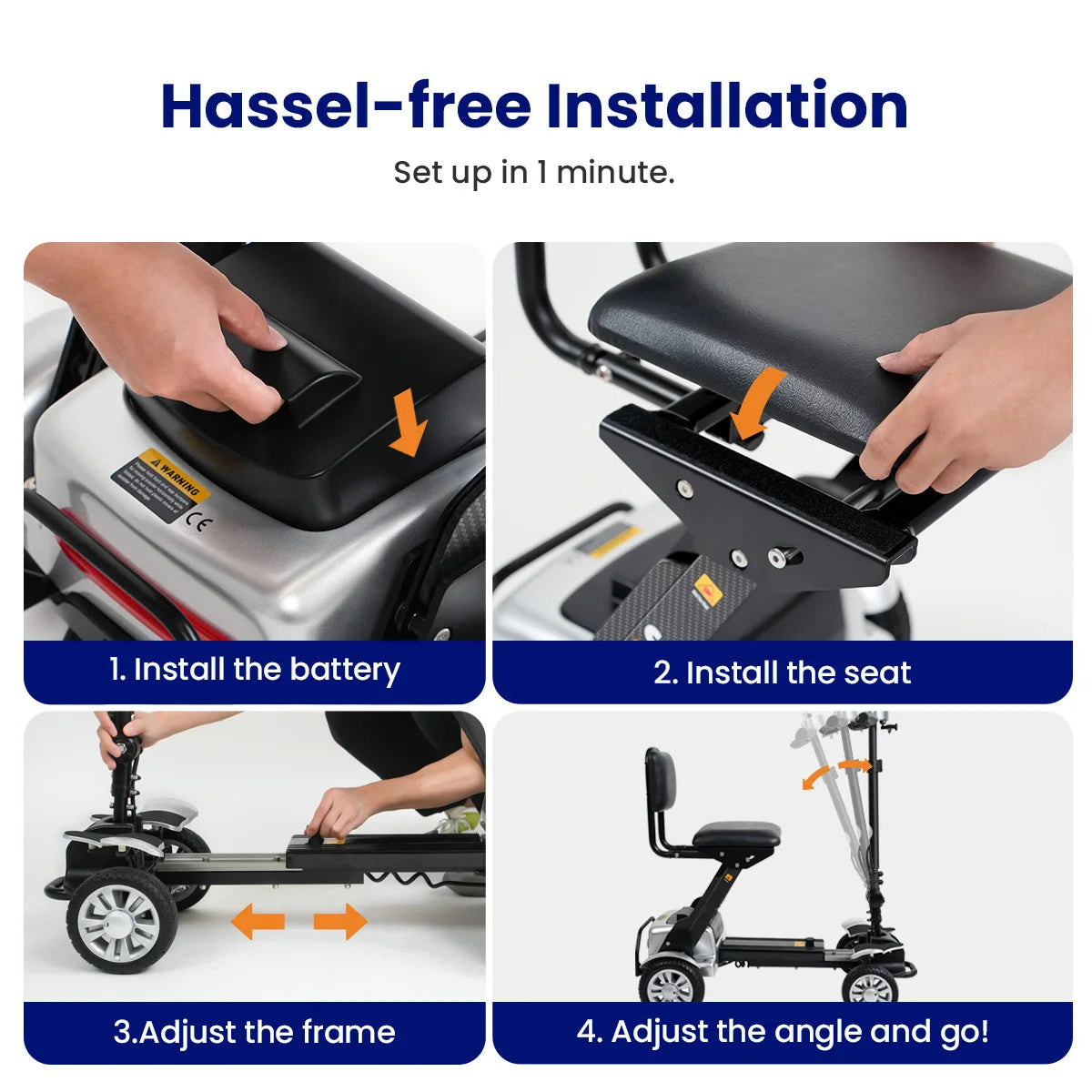 Maidesite Foldable Carbon Fiber Mobility Scooter For Seniors Electric