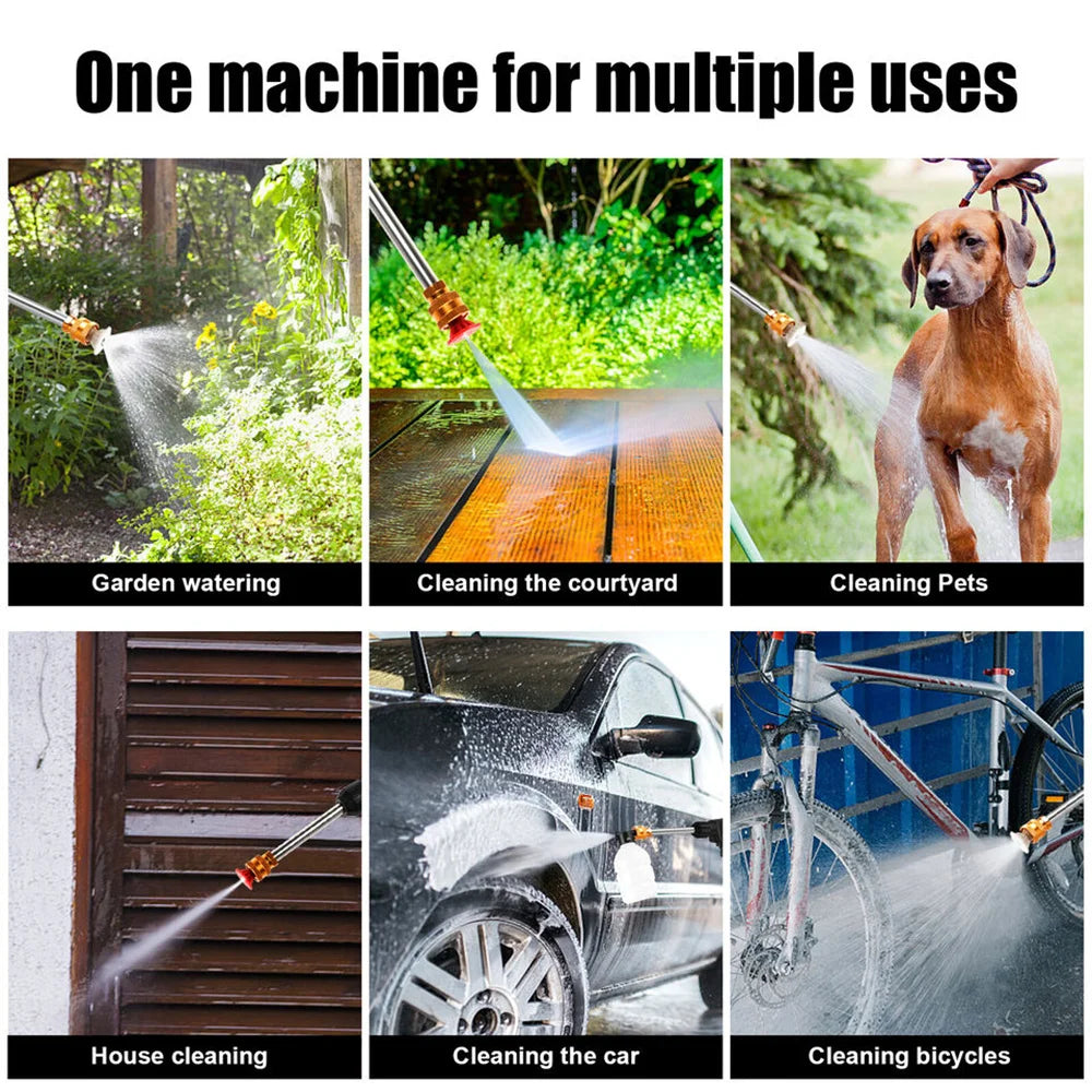 Cordless High Pressure Washer 300W 30Bar Car Wash Gun 12000mAh