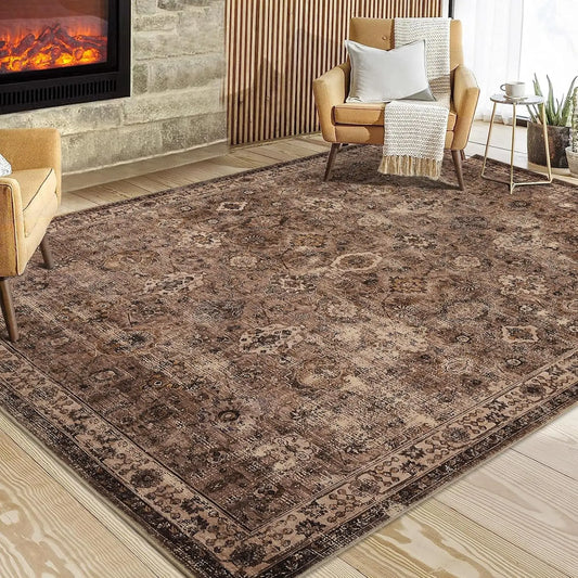 HiMISS Floral Vintage Area Rug For Living Room And Bedroom