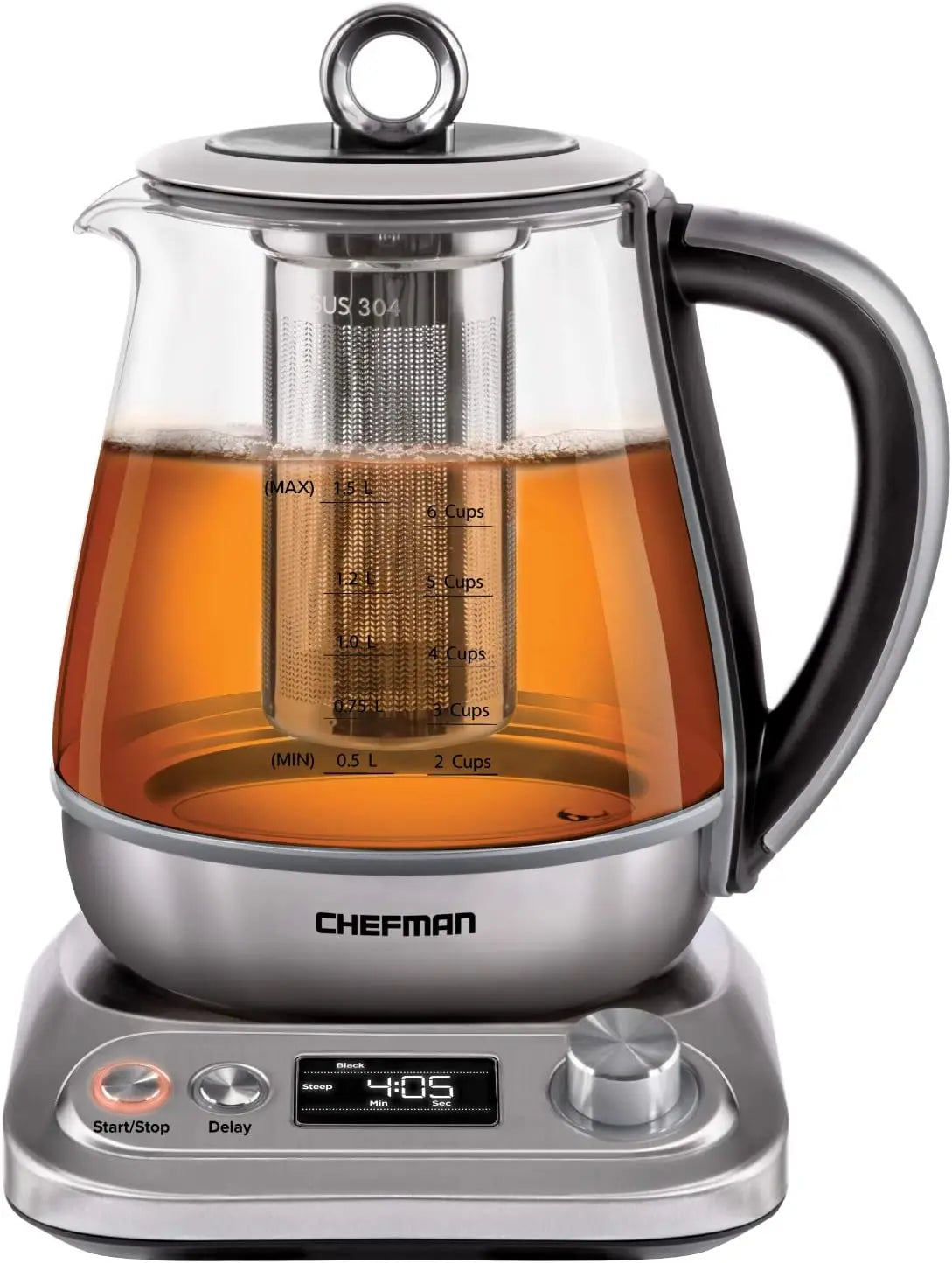 XMSJ Digital Glass Kettle With Removable Infuser And 8 Presets