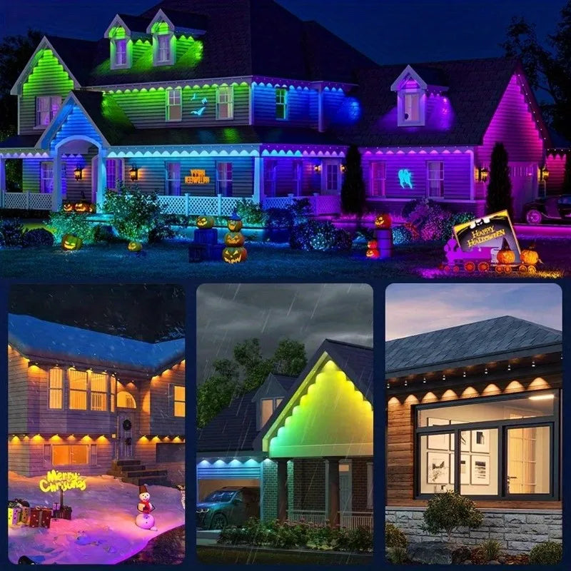 MIMIRGB Outdoor Eaves Waterproof RGB LED String Lights For Holidays