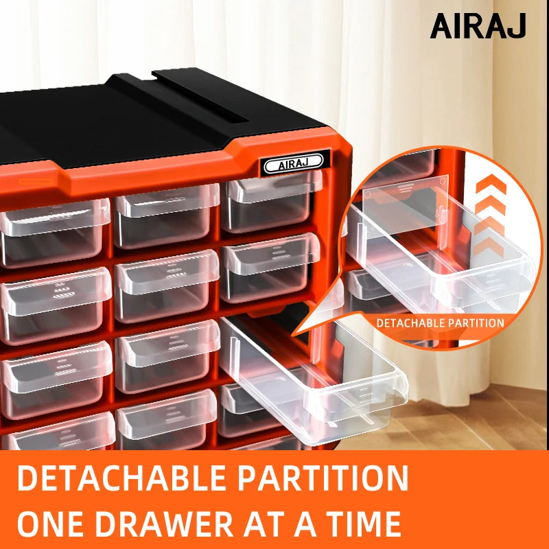 AIRAJ Multi-Grid Drawer Parts Box Wall Mounted Storage Case