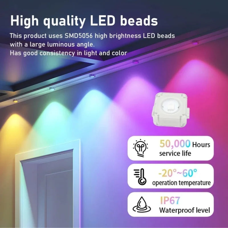 MIMIRGB Outdoor Eaves Waterproof RGB LED String Lights For Holidays