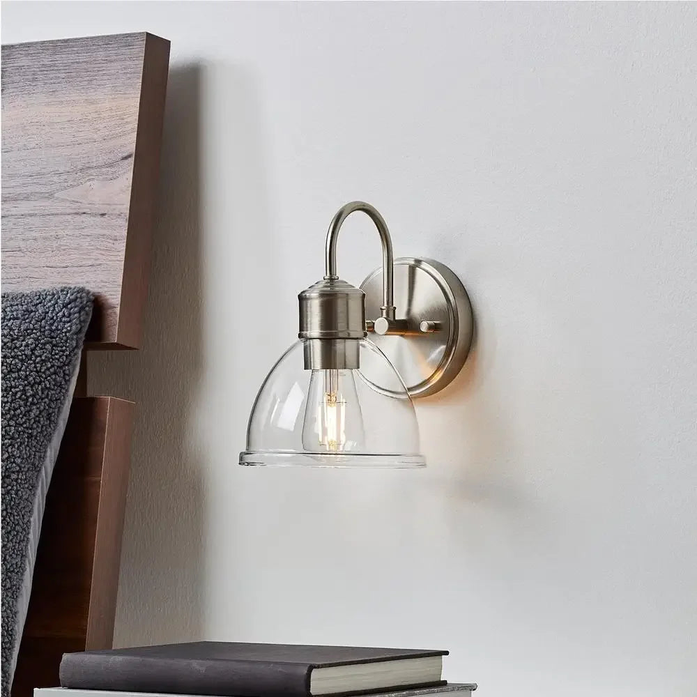 XMSJ Modern Farmhouse Glass Sconce Wall Light with LED Bulb