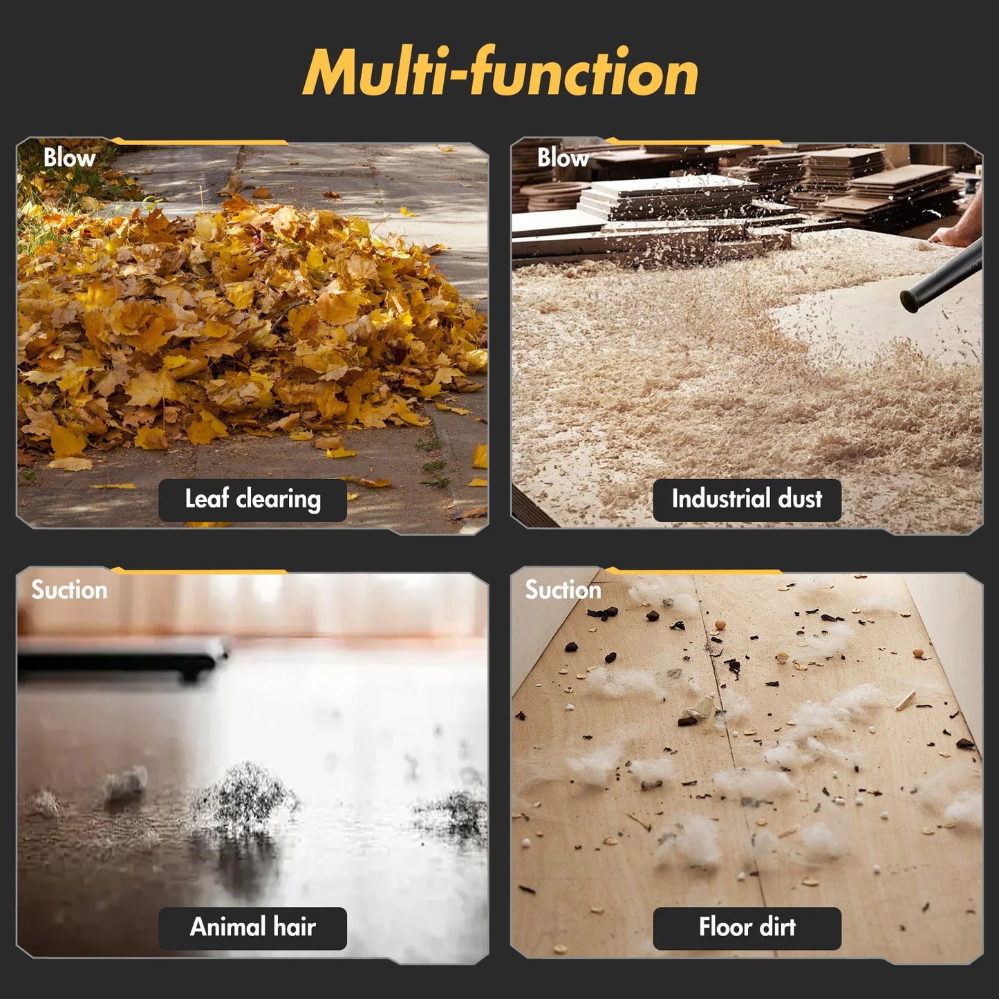 21V Cordless Leaf Blower 2-In-1 Portable Garden Tool