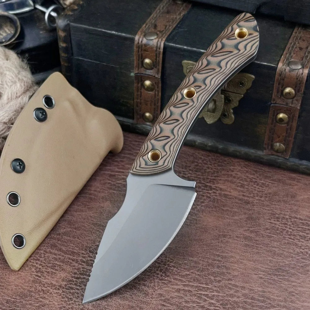 DIY Supplies Survival Fixed Blade Knife With G10 Handle Sheath