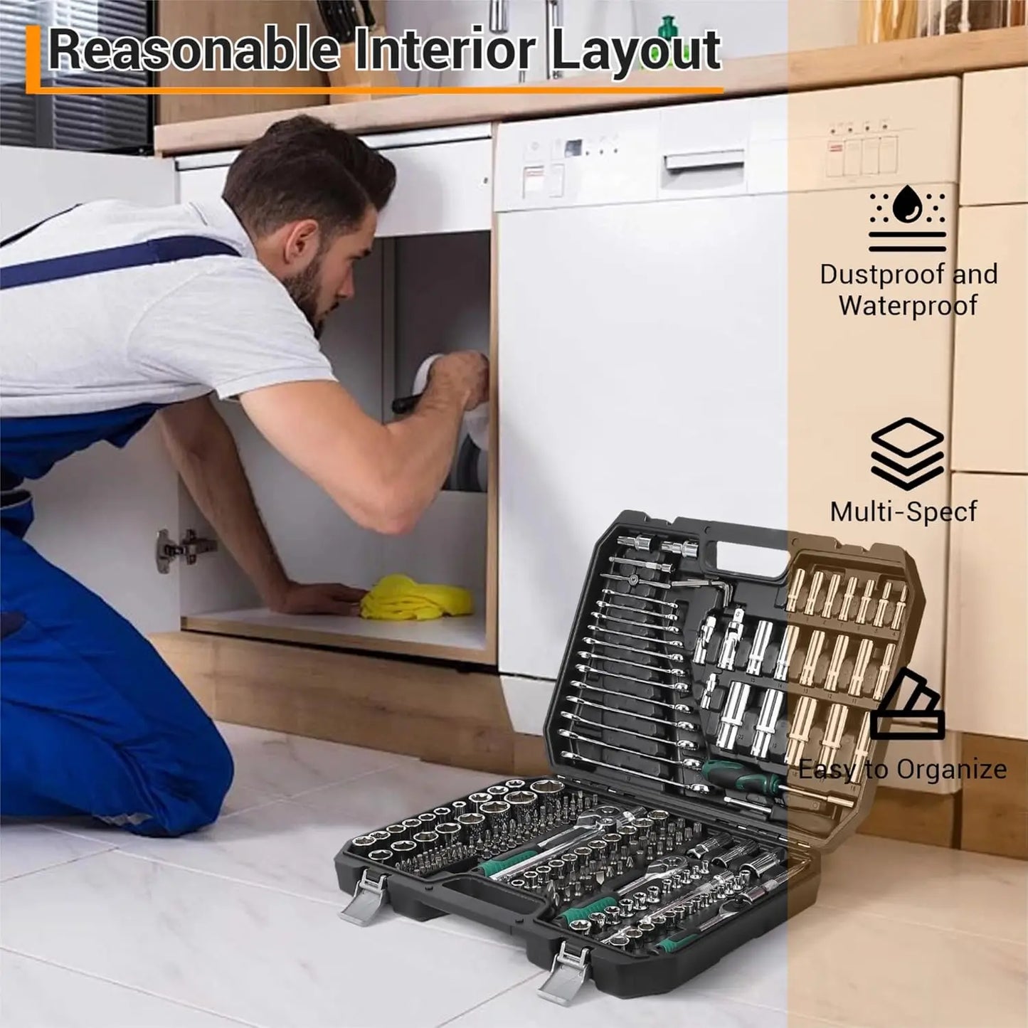 DIY Supplies 216 Piece Tool Set General Household Hand Kit