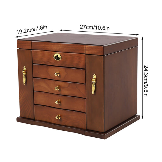 Sichuan Wooden Jewelry Box With Mirror And Combo Lock Jewelry Organizer