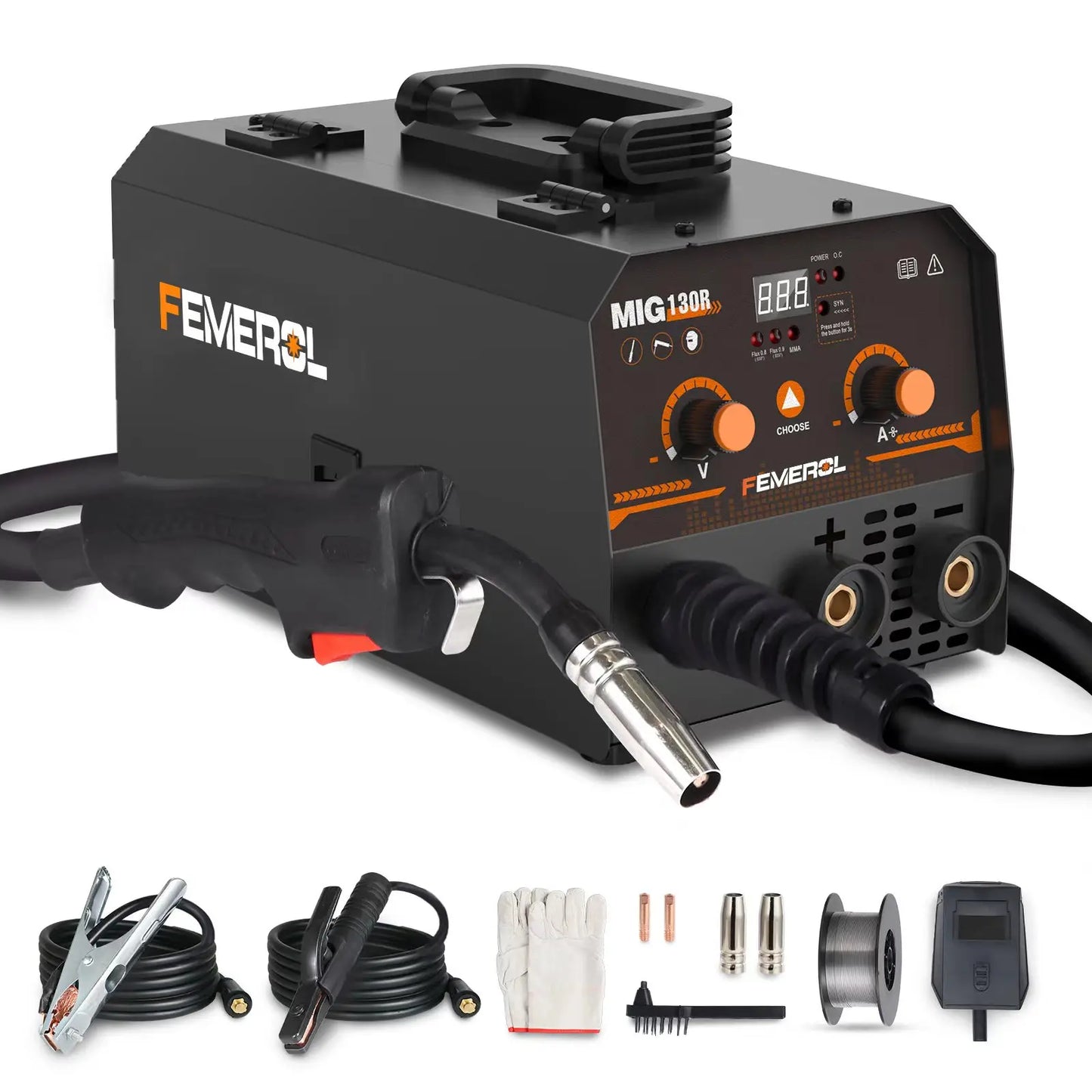 FEMEROL 2 In 1 MIG Welder 130A Portable Gasless Arc