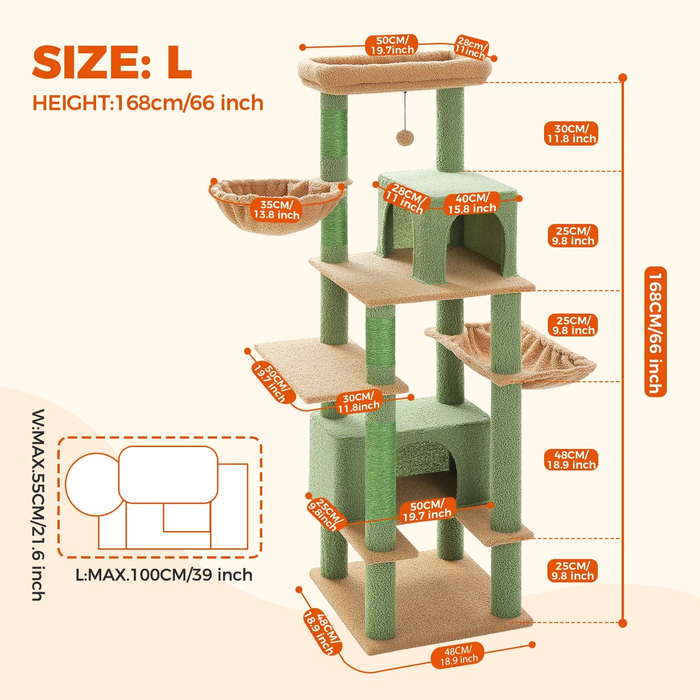 PAWZ Road Large Cat Tree For Indoor Cats Scratching Posts