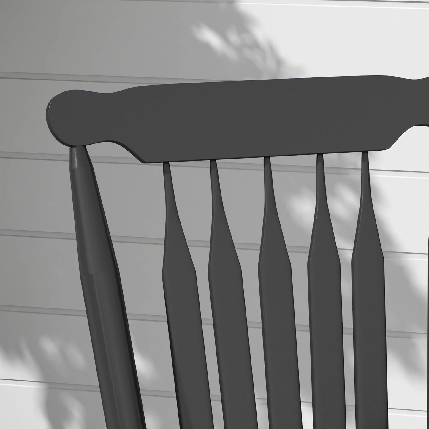 Outsunny Outdoor Wood Rocking Chair With High Back For Patio