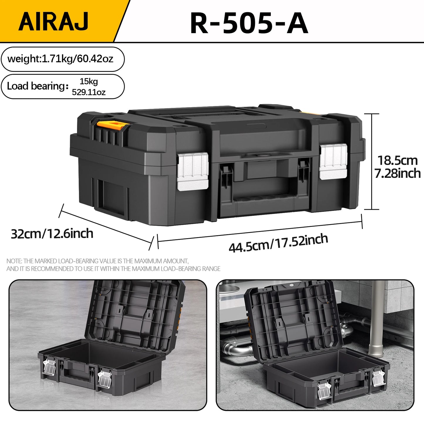 AIRAJ Stackable Tool Organizer Box With Drawer Storage