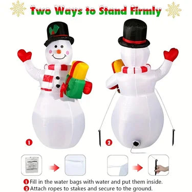 High-Concerned Inflatable LED Snowman Outdoor Decor for Garden Yard