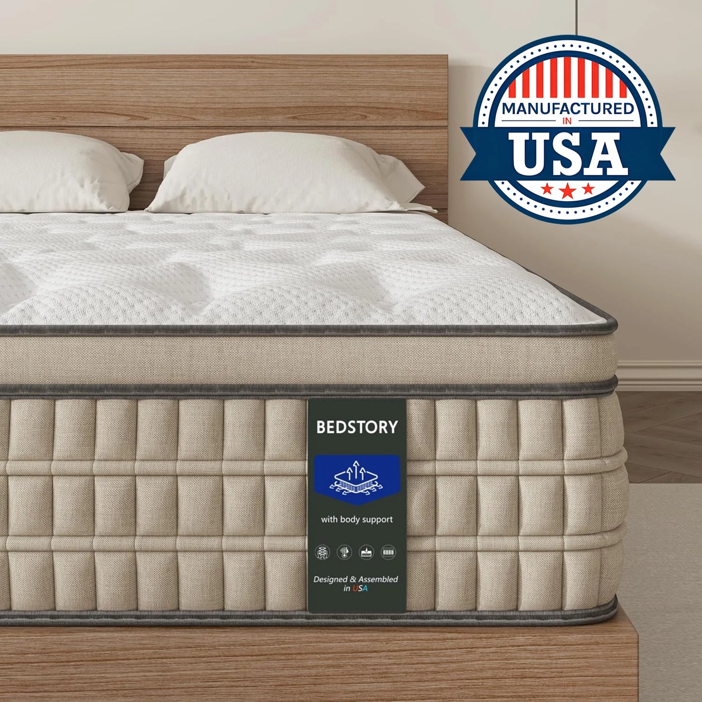 BedStory Hybrid Gel Memory Foam Mattress For Comfortable Sleep