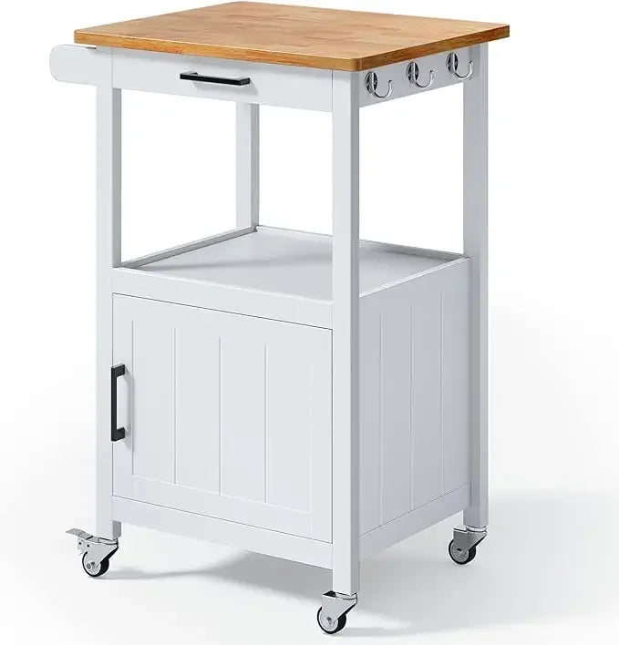 XMSJ Customizable Rolling Kitchen Island Cart With Drawer And Storage