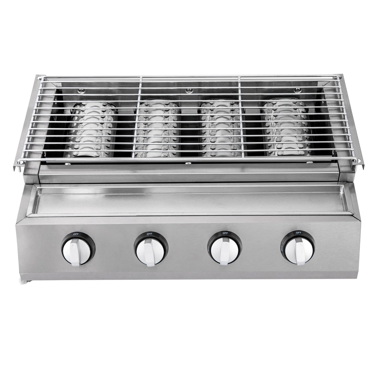 Grid 4 Burner Stainless Steel Portable Tabletop Gas Grill Smokeless