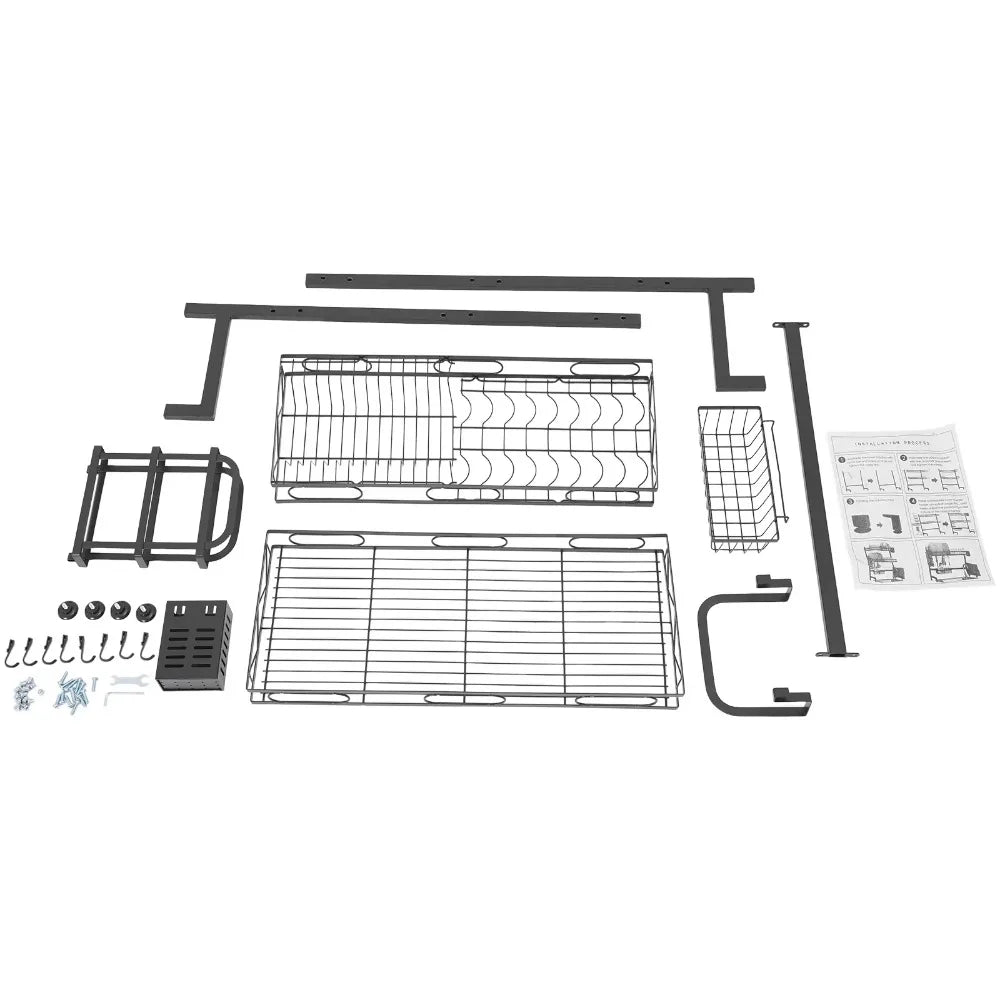 Hign-concerned Dish Drying Rack Over Sink Dual Tier with Cutlery Holders