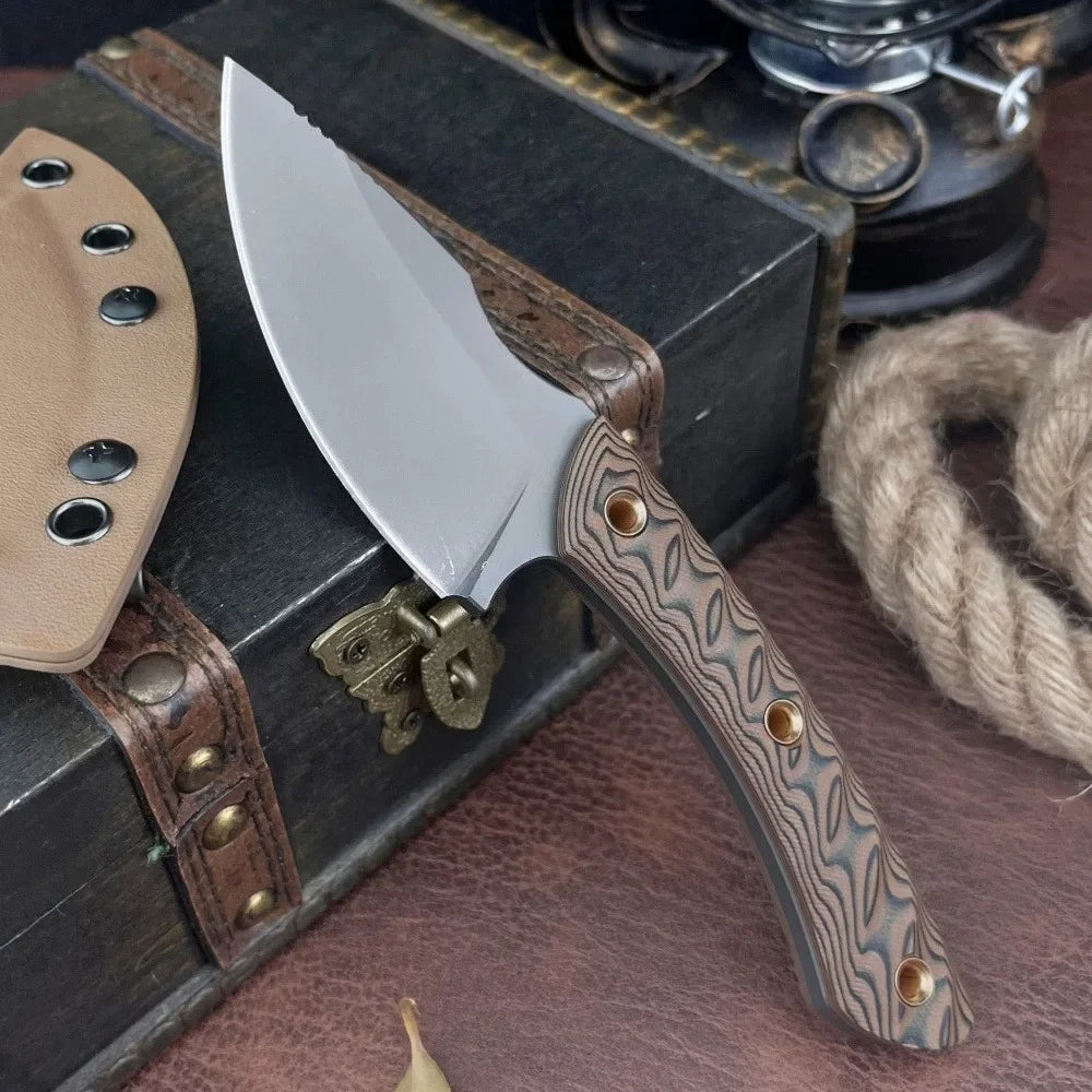 DIY Supplies Survival Fixed Blade Knife With G10 Handle Sheath