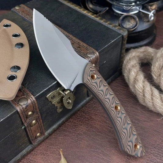 DIY Supplies Survival Fixed Blade Knife With G10 Handle Sheath