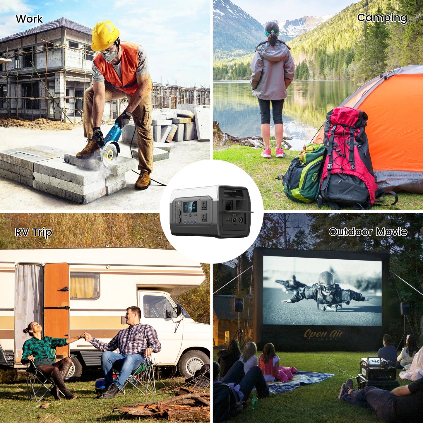 CTOLITY XP1000 1024Wh Solar Generator LiFePO4 Power Station 1600W