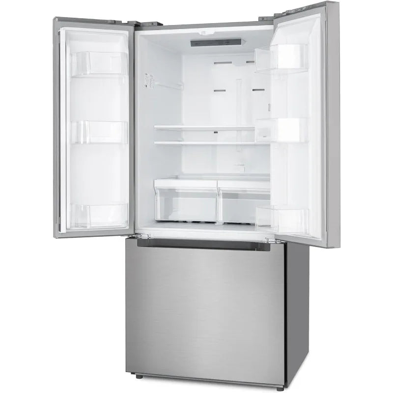 KoolMore French Door Refrigerator With Three Doors And Deep Freezer